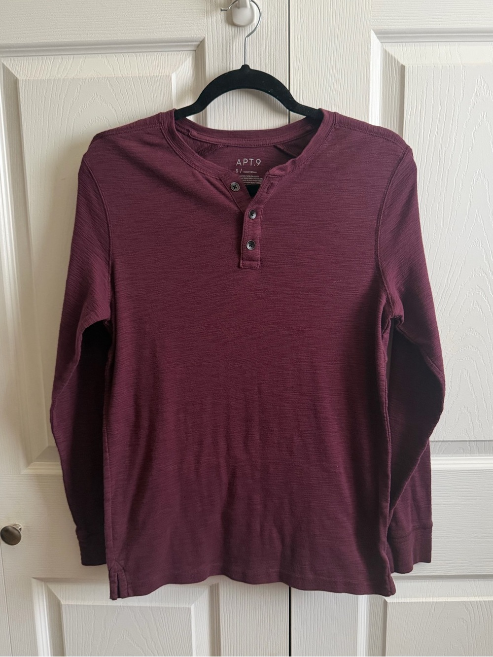 5 for $25! Apt. 9 Men's Maroon Long-Sleeve Henley